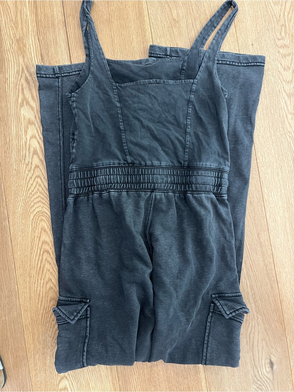 Free people Black Cargo Jumpsuit with Slim Straps - Picture 2 of 2